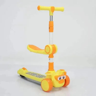 Duck Themed Adjustable Height Kids Scooter With Light & Music - Yellow